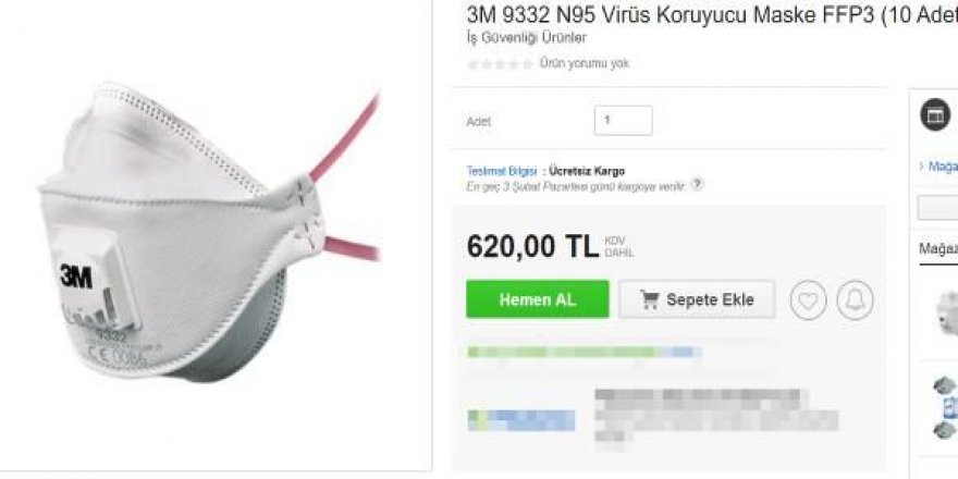 Koronavirüs, maske fiyatlarını da artırdı: 10 tanesi 620 lira!