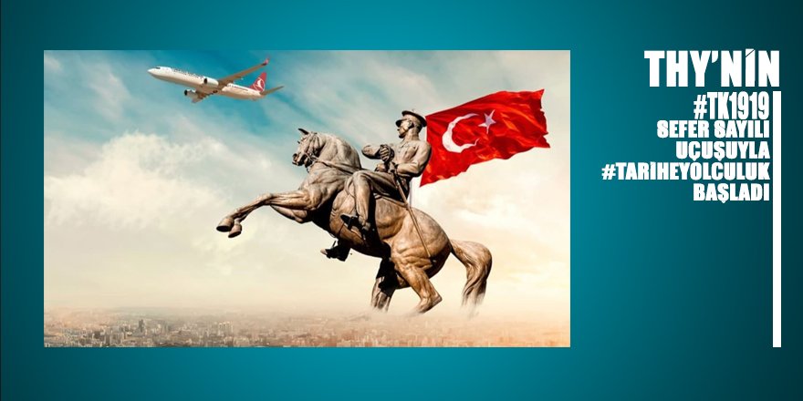 THY'nin #TK1919 sefer sayılı uçuşuyla 9 milyon sembolik yolcunun #TariheYolculuk uçuşu başladı