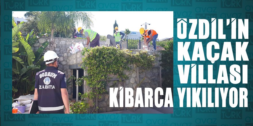 Bodrum Belediyesi Yılmaz Özdil'in kaçak villasının yıkımına VİNÇ getirmeyi unutmuş