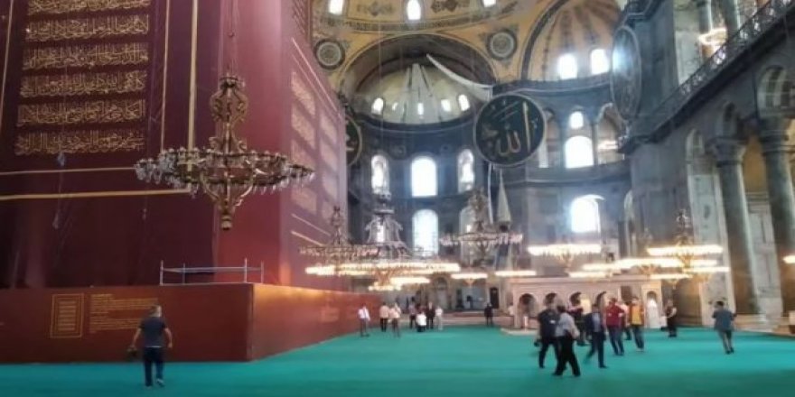 Ayasofya içeriden ilk görüntüler paylaşıldı