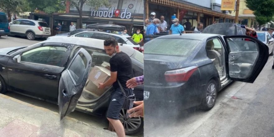 İçi dezenfektan dolu araç alev aldı! Faciayı Edirne esnafı önledi!