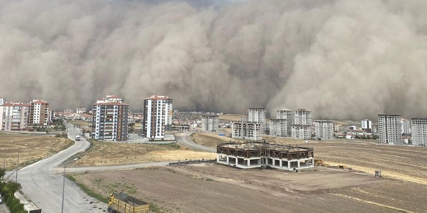 Ankara'daki kum fırtınasına dair yeni görüntüler geldi!