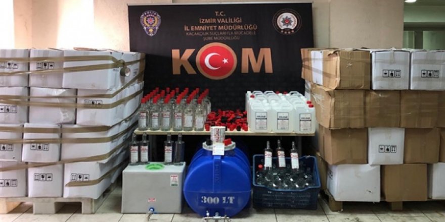 11 bin 583 şişe sahte içki ele geçirildi