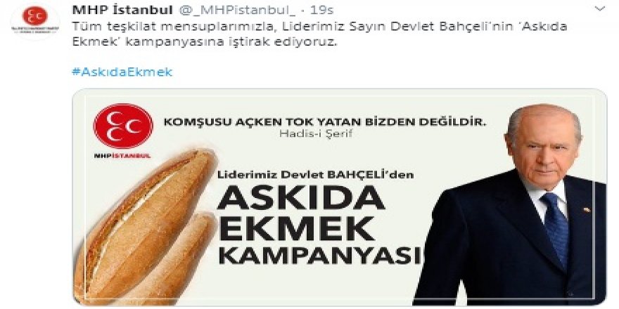 İstanbul'da ekmeğe yüzde 20 zam yapılması ardından MHP harekete geçti! Kampanya başlatıldı