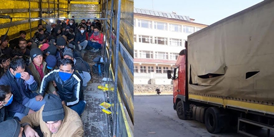 Sahte gümrük mührü ile kapatılan tırdan 210 düzensiz göçmen çıktı