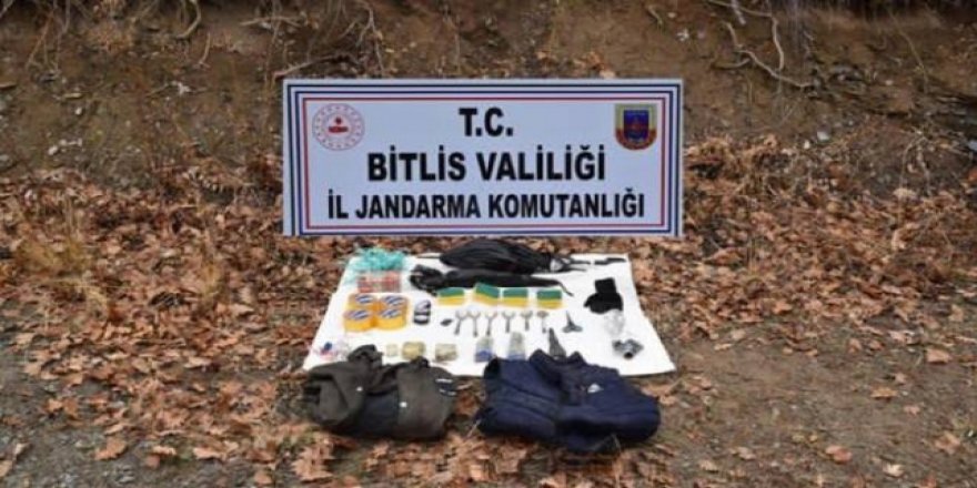 Bitlis'te patlayıcı yapımında kullanılan malzemeler bulundu