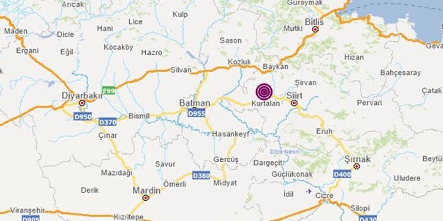 Siirt'te 5 büyüklüğünde deprem meydana geldi!