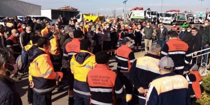 SONDAKİKA: Maltepe Belediyesi'nde işçiler greve başladı