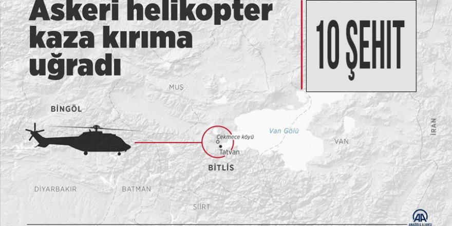 Helikopter kazasında şehit sayısı 10'a yükseldi