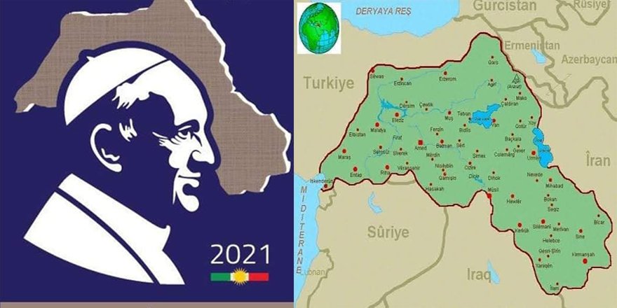 Kuzey Irak yönetiminden Papa namına bastırılan pulda Türkiye'yi parçalayan harita skandalı