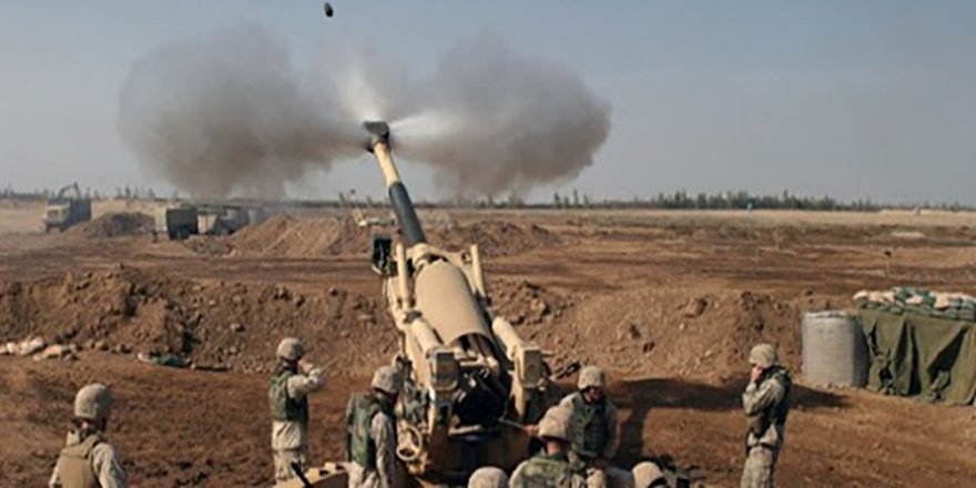 TSK Münbiç’in kuzeyinde bulunan Avşariya hattındaki terör yuvalarını topçu ateşine tuttu