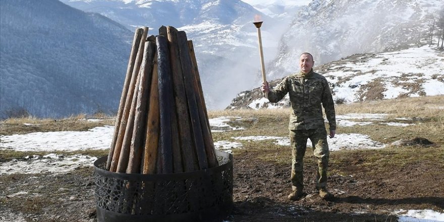 Aliyev Nevruz ateşini özgürlüğe kavuşan Suşa'da yaktı