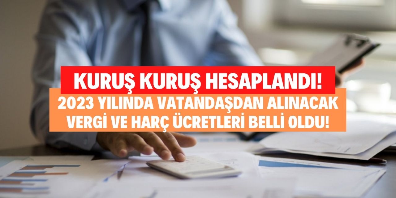 Kuruş kuruş hesaplanıp kalem kalem açıklandı! İşte 2023 yılında zamlı vergi ve harç ücretleri