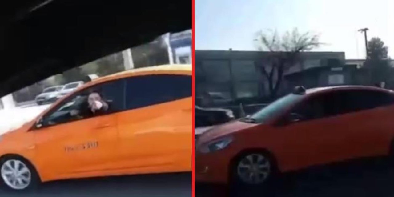 Taksici Terörü Devam Ediyor! Seyir Halindeki Aracın Şoförüne Küfürler Yağdırdı