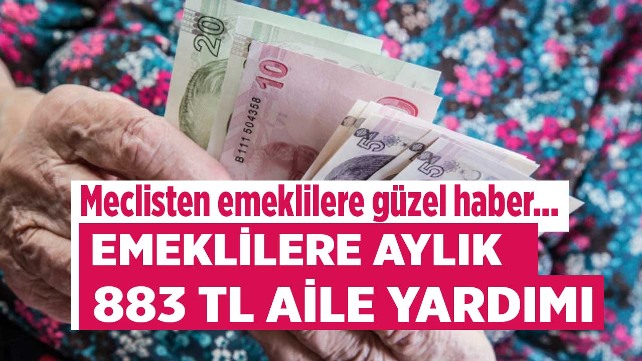 Emekliye aile yardımı için meclisten yeni adım! Emeklilere aylık 883 TL yardım müjdesi bekleniyor
