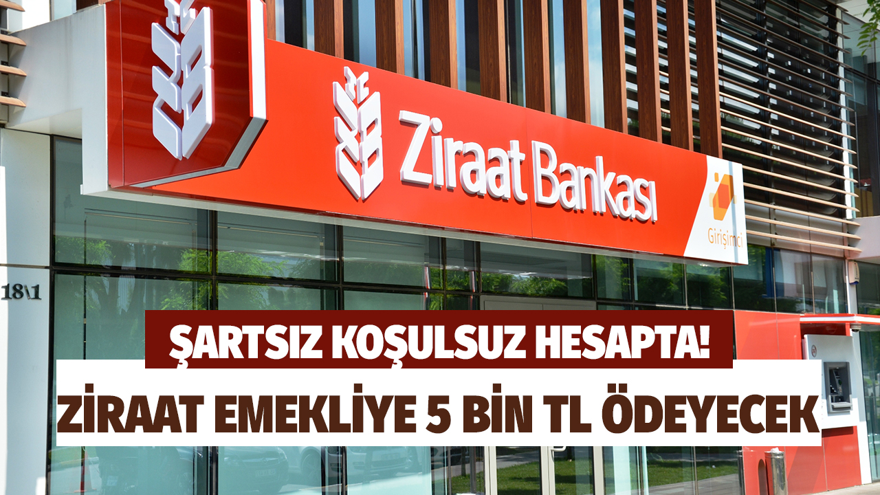 Ziraat Bankası'ndan emeklilere 5 bin lira ödeme duyuruldu! Şart yok koşul yok hesaplara yatırılıyor