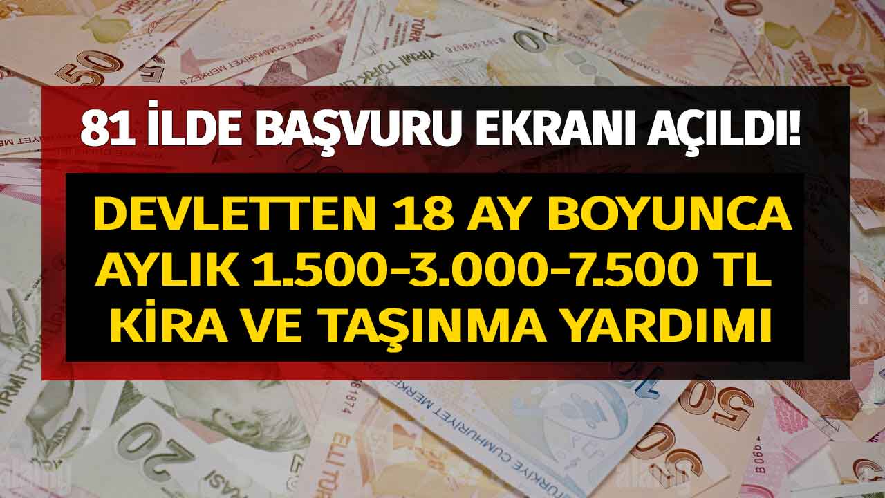 Başvurusu kabul edilenin kirasını 18 ay devlet ödeyecek! 81 ilde 1500 3000 7500 TL kira ve taşınma yardımı