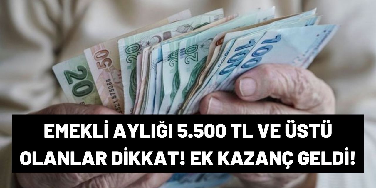 5.500 TL ve üstü emekli maaşı alanlara müthiş haber! Yeni ödeme kapısı aralandı