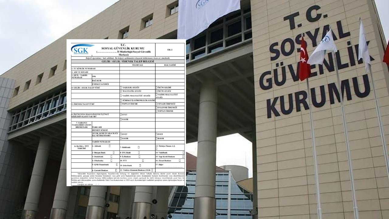 Emeklilik başvuru formu! SGK Gelir, Aylık, Ödenek Talep Belgesi PDF örneği