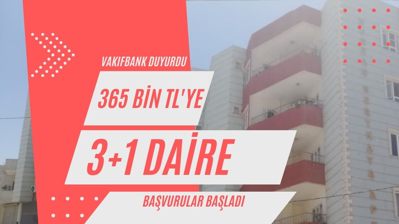 130 metrekare 3+1 daireler 365 bin TL’den verilecek!