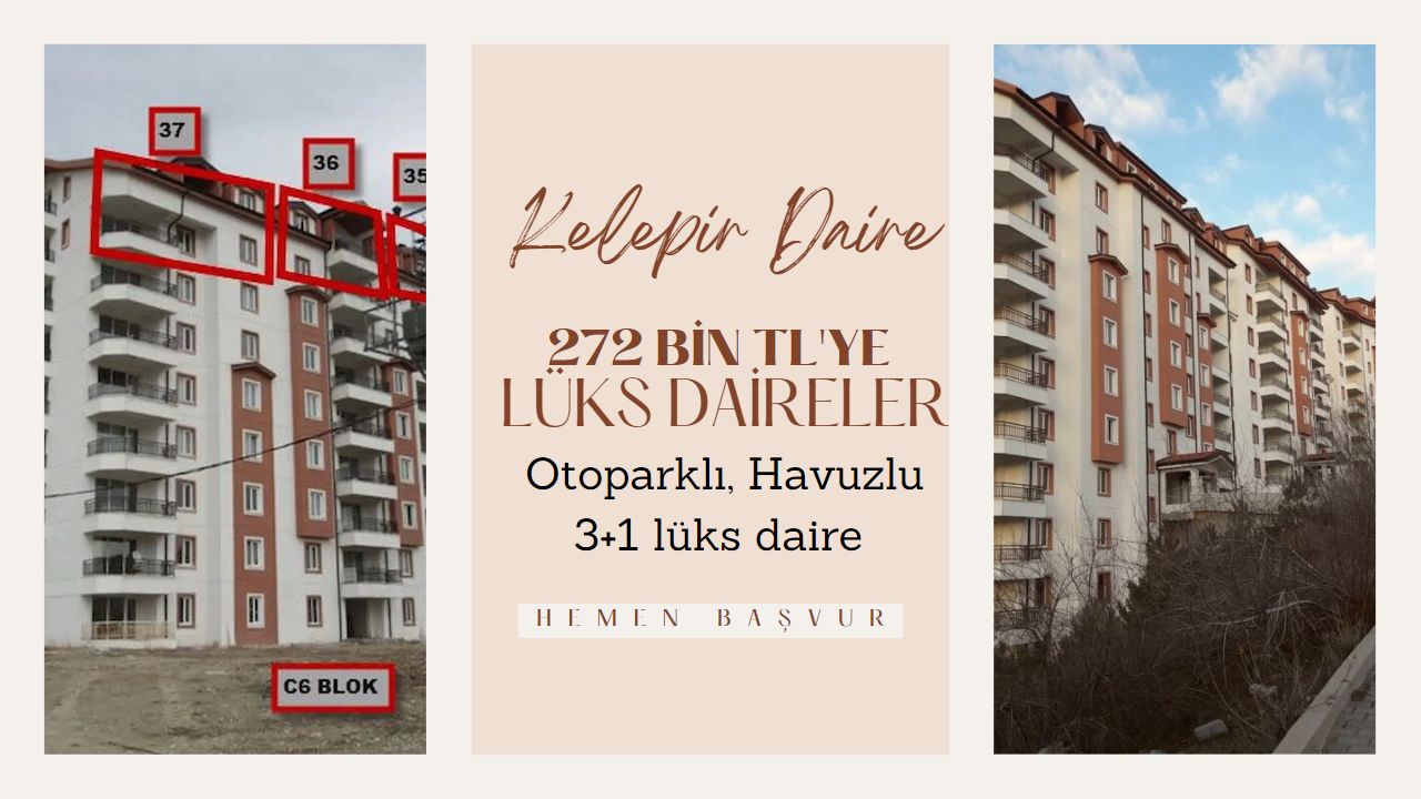 3+1 lüks daireler sadece 272 bin TL’den satılacak!