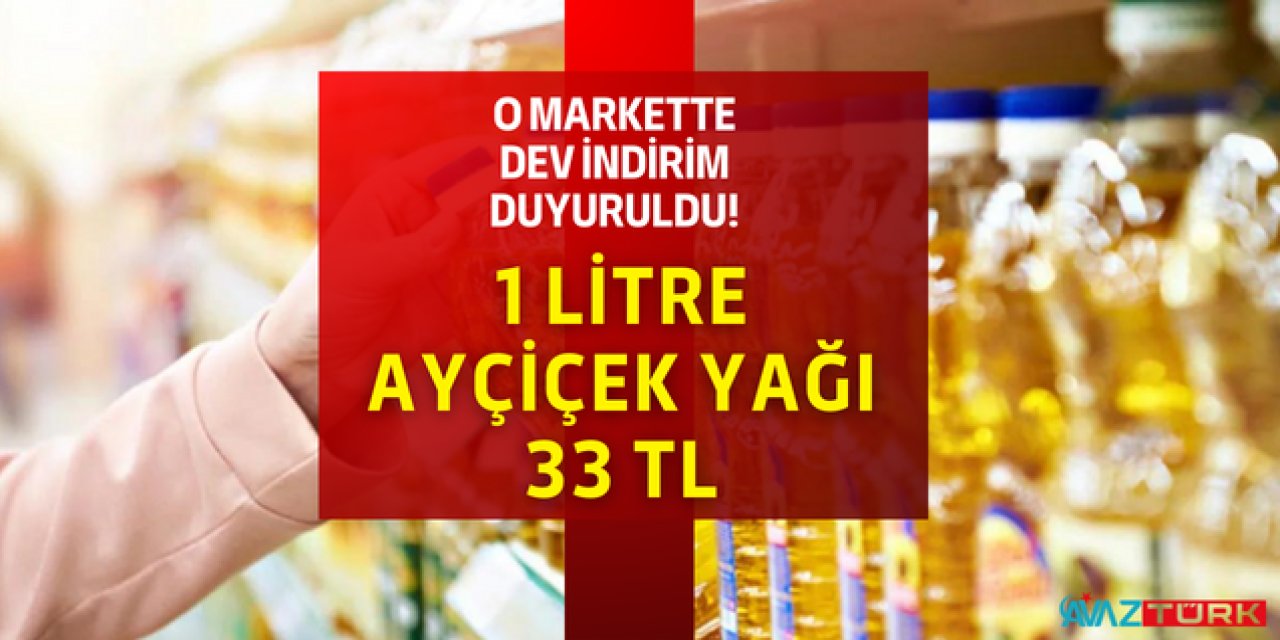 O Markette DEV İNDİRİM! 1 Litre Ayçiçek yağı 33 TL: Saat  00:00'a kadar yetişen alıyor...