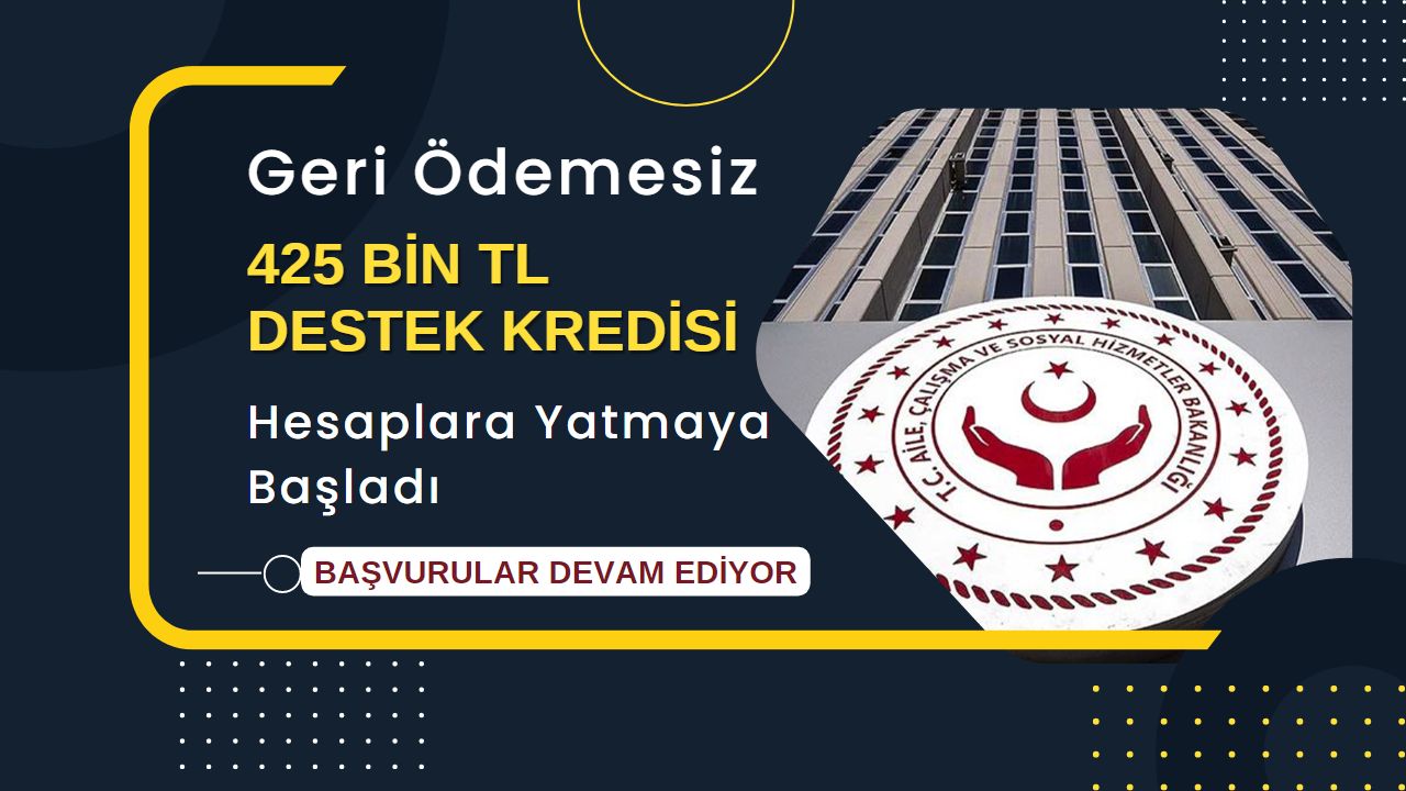 425 bin TL’ye kadar verilen geri ödemesiz destek kredisi hesaplara yatmaya başladı!