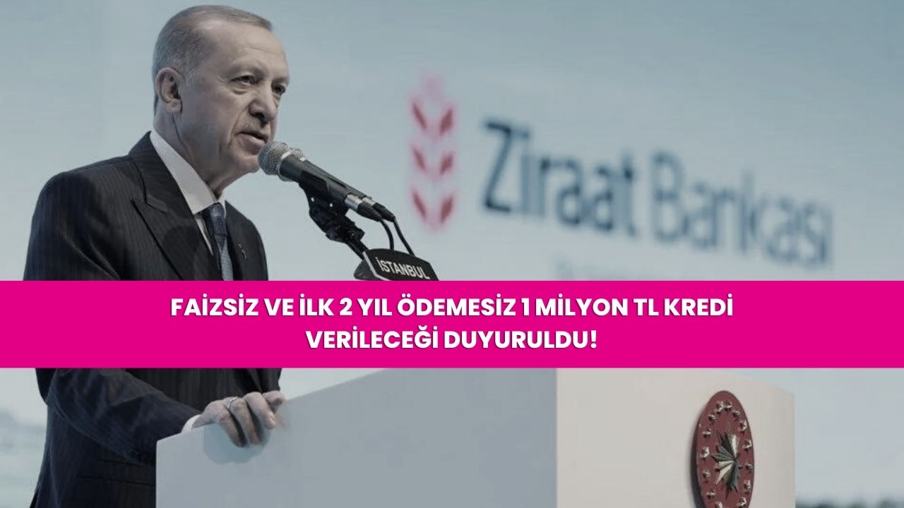 18-41 yaş arasındakilere faizsiz ve ilk 2 yıl ödemesiz 1 milyon TL kredi verileceği duyurdu!
