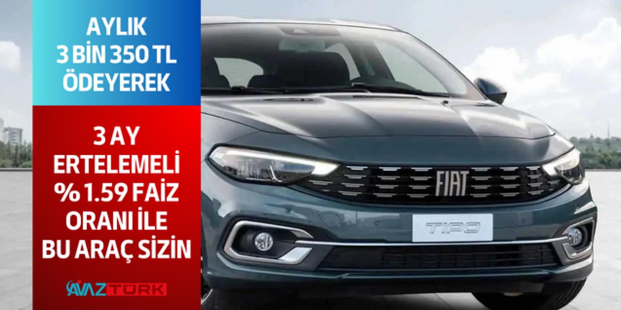 3 Ay ertelemeli ve Aylık 3 bin 250 TL taksit ile % 1.59 faiz oranı ile bu araca sahip olabilirsiniz