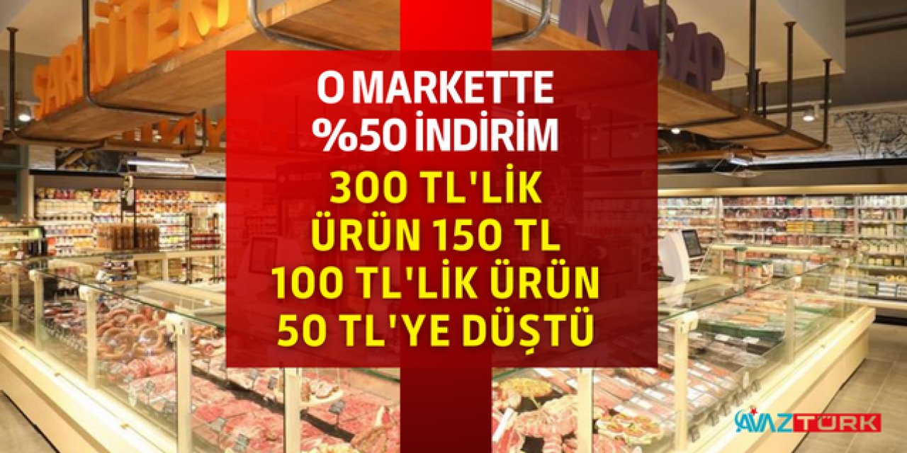 Dev Market tüm ürünlerde %50 indirim yaptı! 300 TL'den 150 TL'ye 100 TL'den 50 TL'ye düştü yetişen ucuza alıyor