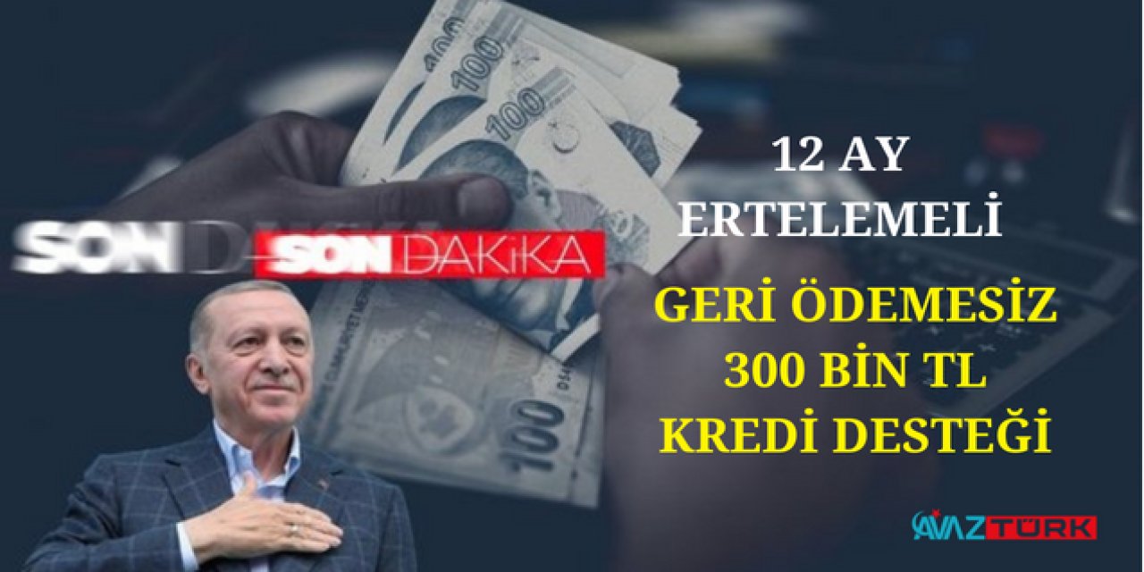 Cumhurbaşkanı bankalara talimatı verdi: Geri Ödemesiz FAİZSİZ 300 BİN TL kredi tüm yurttaşlara verilsin