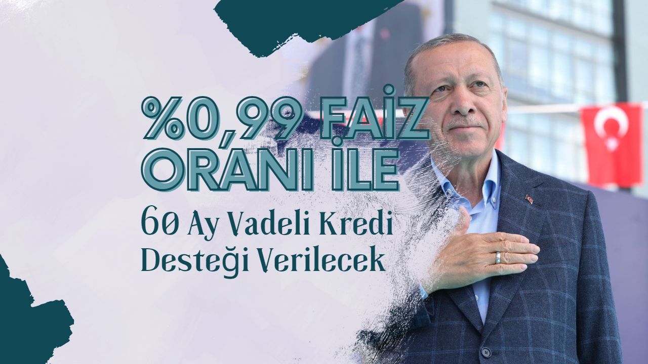 0,99 faiz oranı ile 60 ay vadeli nakit kredi desteği verilecek!