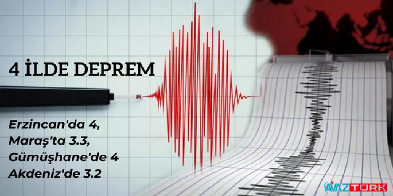Türkiye'nin nedir bu çektiği? DEPREMLER DURMUYOR: Erzincan'da 4, Maraş'ta 3.3, Gümüşhane'de 4 büyüklüğünde