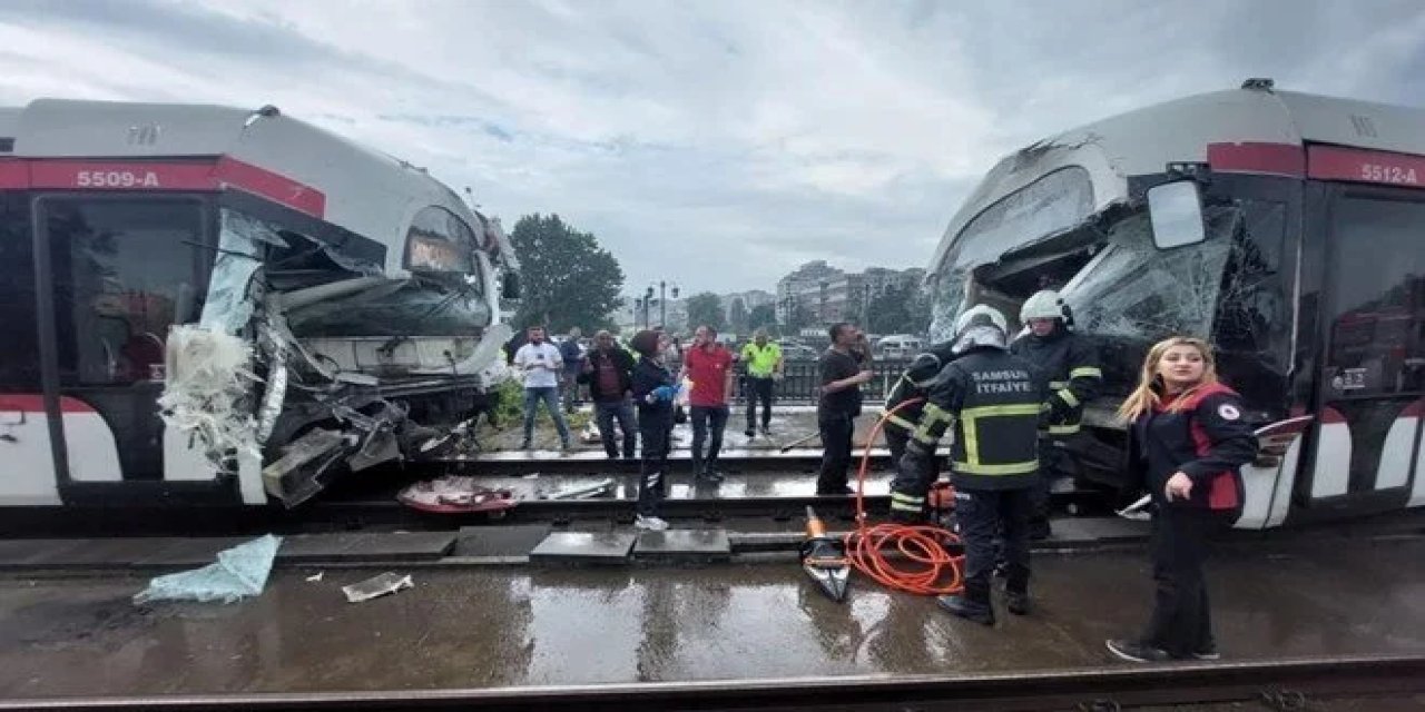 SON DAKİKA: Samsun'da felaket kaza: İki tramvay kafa kafaya çarpıştı 20'nin üzerinde yaralı var