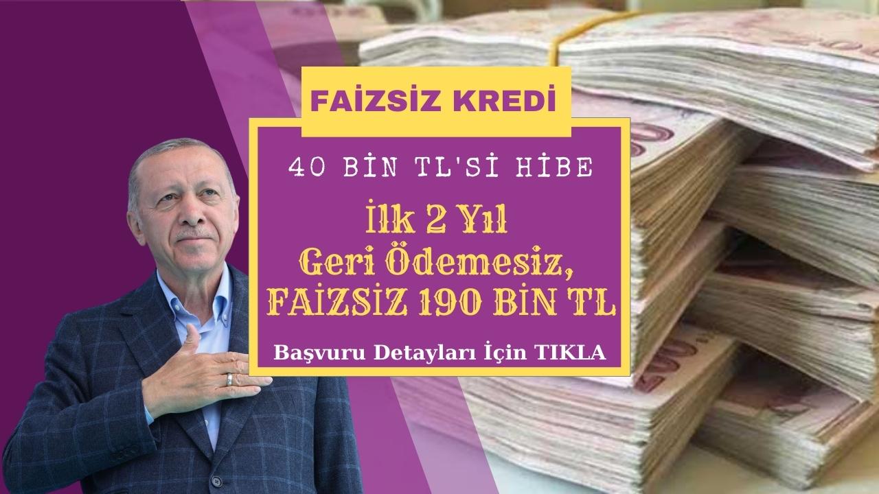 Cumhurbaşkanı Erdoğan duyurdu: İlk 2 yıl ödemesiz 48 ay vadeli 190 bin TL’lik faizsiz kredi desteği verilecek!