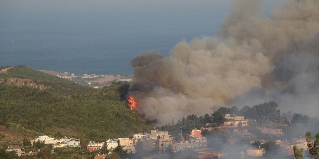 Hatay’da çıkan yangın rüzgârın etkisiyle büyüyor! Bölge halkı ise tahliye edildi!