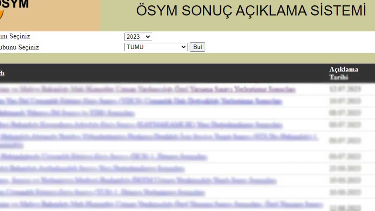 ÖSYM Sonuç Açıklama Sistemi: Son açıklanan sınavlar belli oldu!