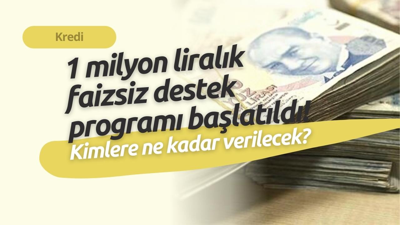 1 milyon liralık faizsiz destek programı başlatıldı! Kimlere ne kadar verilecek?