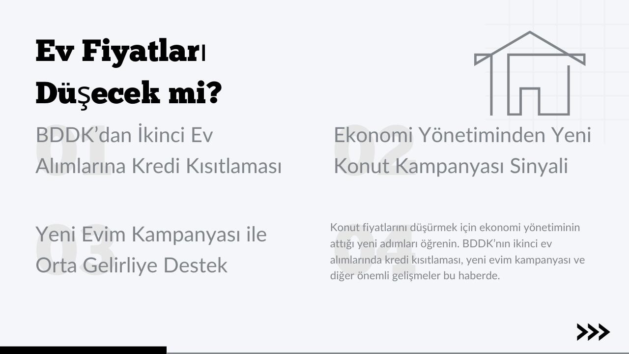 Konut Fiyatlarını Düşürmek İçin Yeni Formül: Yeni Evim Kampanyası ile Orta Gelirliye Destek