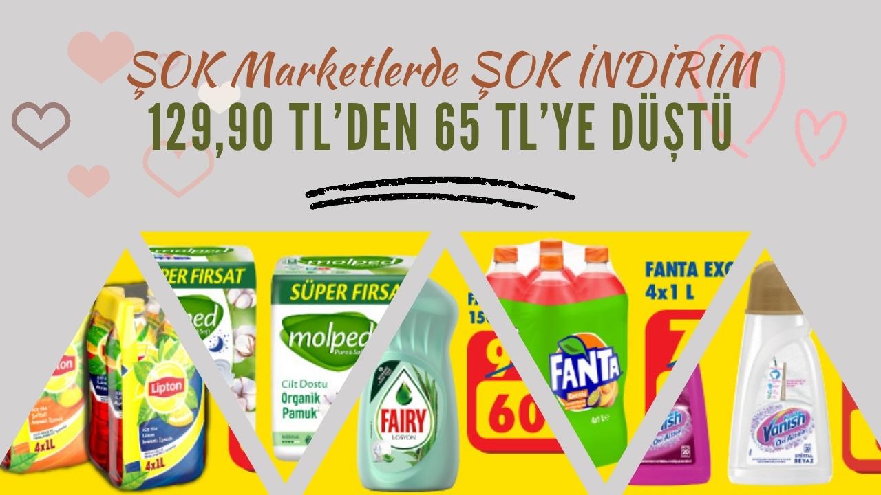 ŞOK marketten şok indirimler: 129,90 TL’den 65 TL’ye düştü!