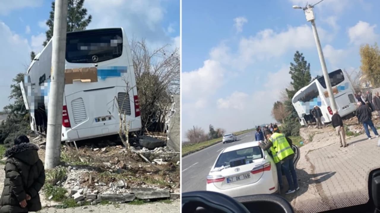 Mardin'de Dehşet Anları: Otobüs Evin Bahçesine Daldı!
