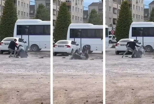 İnegöl’de otopark savaşına döndü! İki genç kız ortalığı birbirine kattı, yumruklar havada uçuştu!