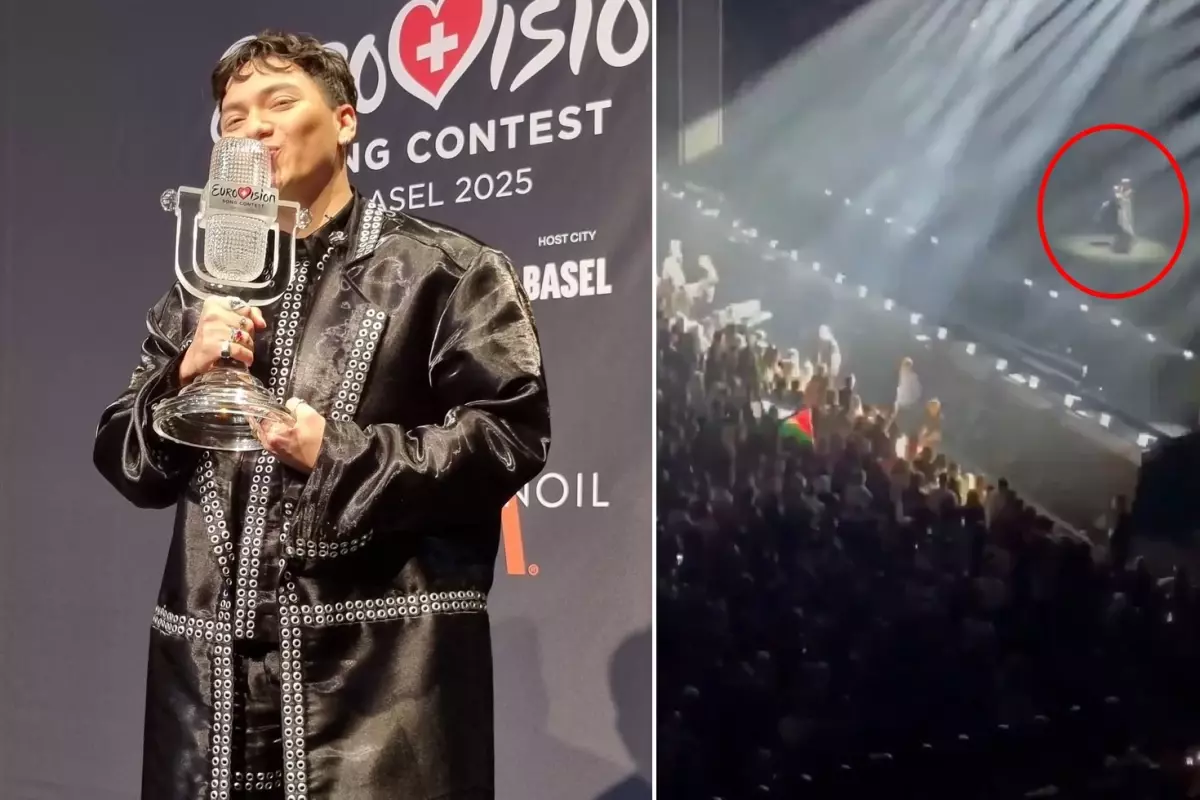 KİMSE BÖYLE BİR FİNAL BEKLEMİYORDU! SAHNEDE BAYRAK FIRTINASI, YUHALAMA, TUTUKLAMA! EUROVISION 2025'TE YER YERİNDEN OYNADI