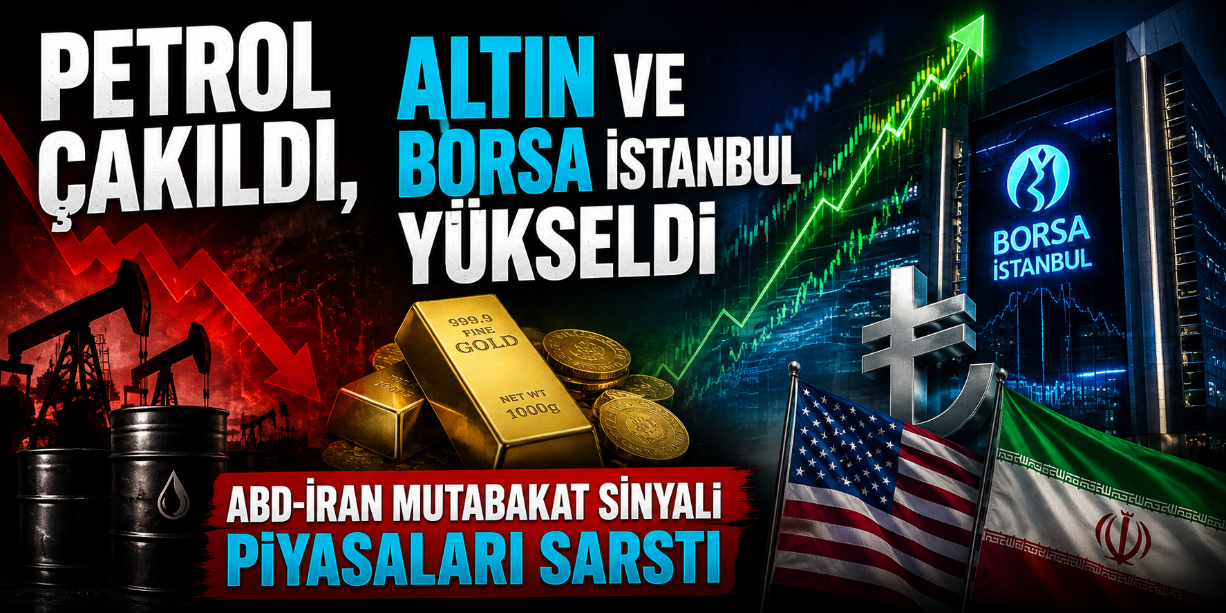 ABD-İran Sinyali Piyasaları Altüst Etti! Petrol Düştü, Altın Uçtu