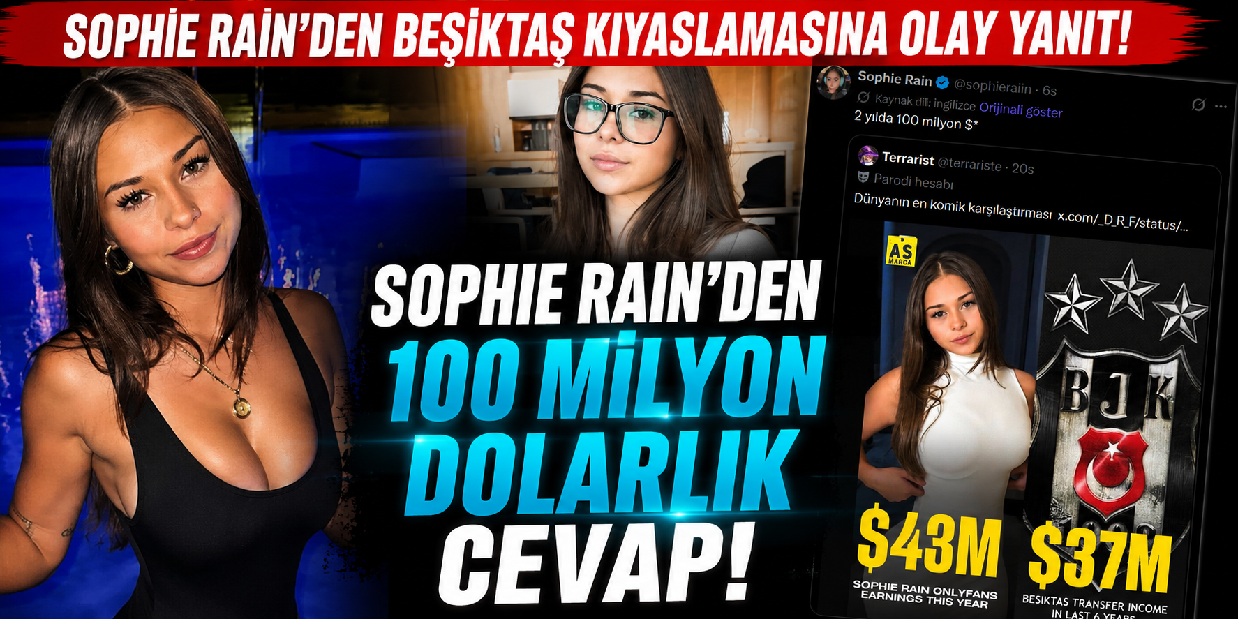 Sophie Rain’den Beşiktaş Kıyaslamasına Olay Yanıt! 100 Milyon Dolarlık Cevap!