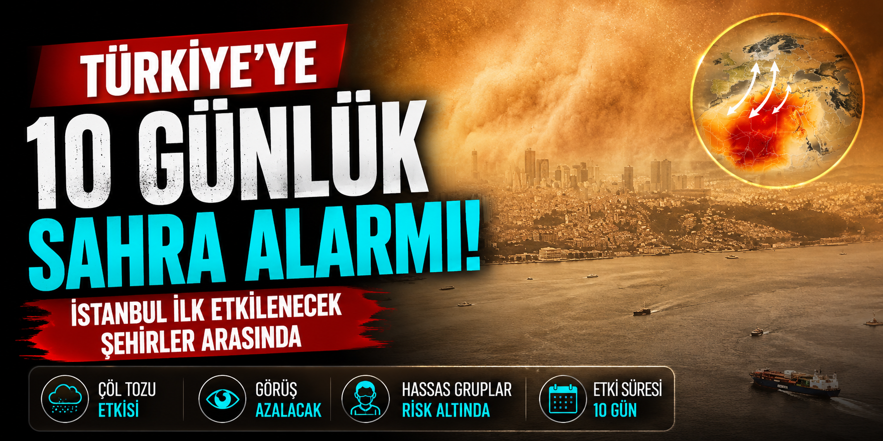 Türkiye’ye 10 Günlük Sahra Alarmı: İstanbul İlk Etkilenecek Şehirler Arasında