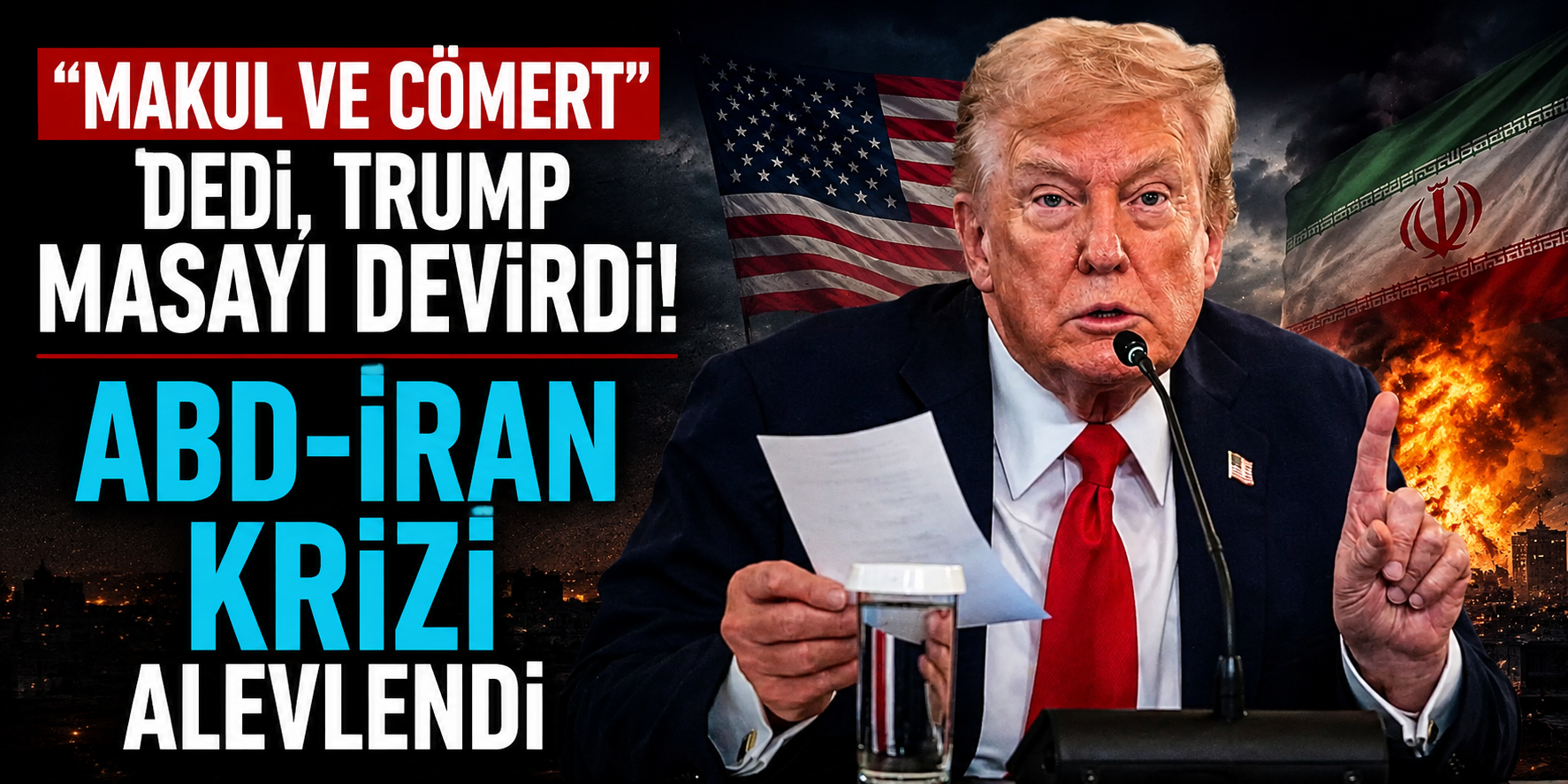 “Makul ve Cömert” Dedi, Trump Masayı Devirdi! ABD-İran Krizi Alevlendi