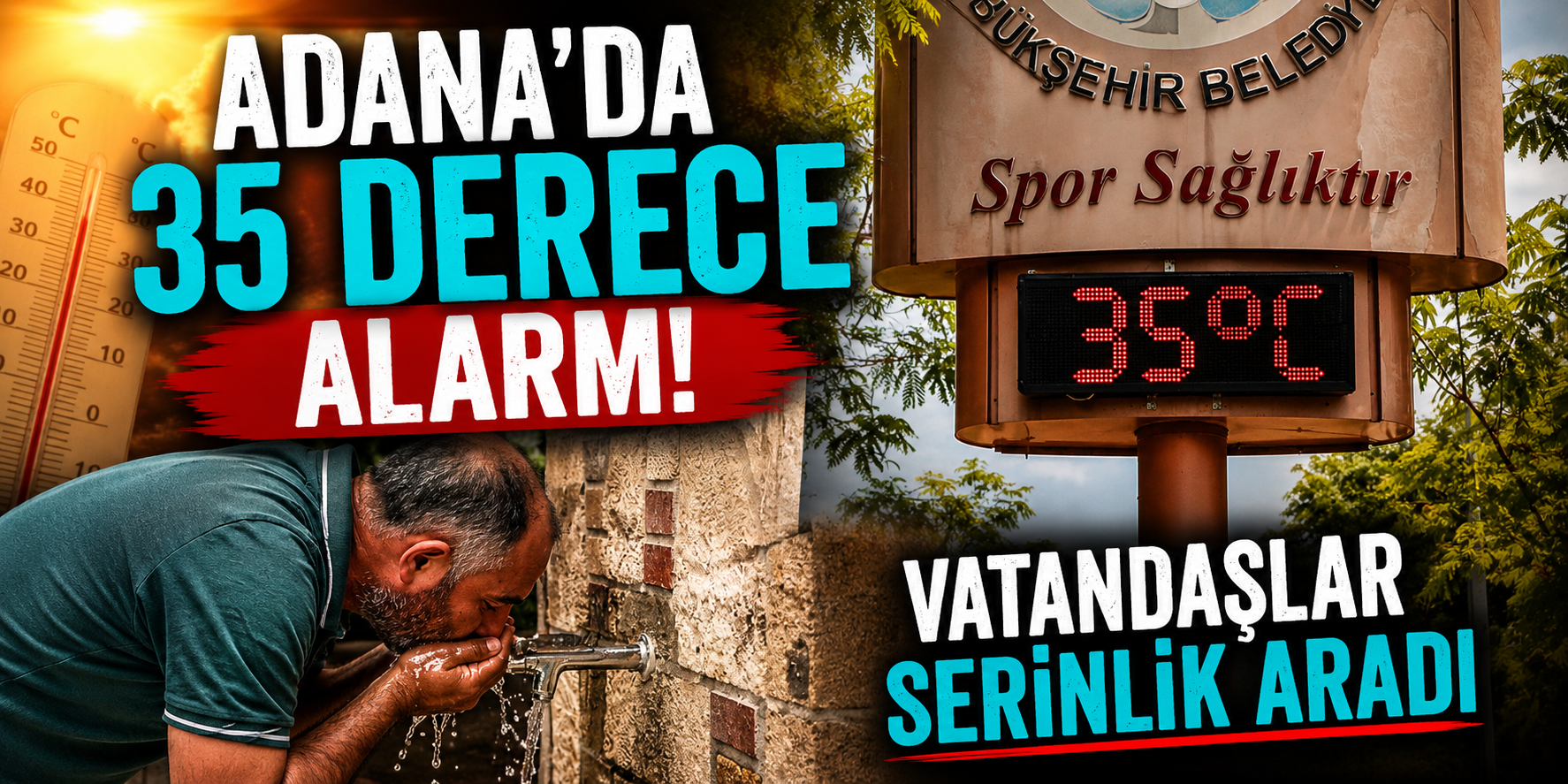 Adana’da 35 Derece Alarmı! Vatandaşlar Serinlik Aradı