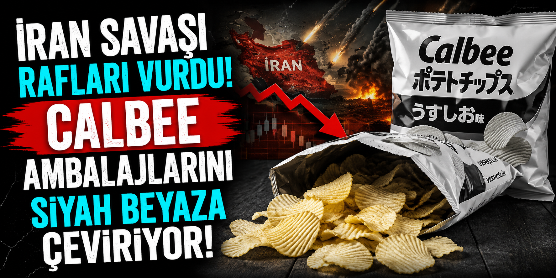 İran Savaşı Rafları Vurdu! Calbee Ambalajlarını Siyah Beyaza Çeviriyor