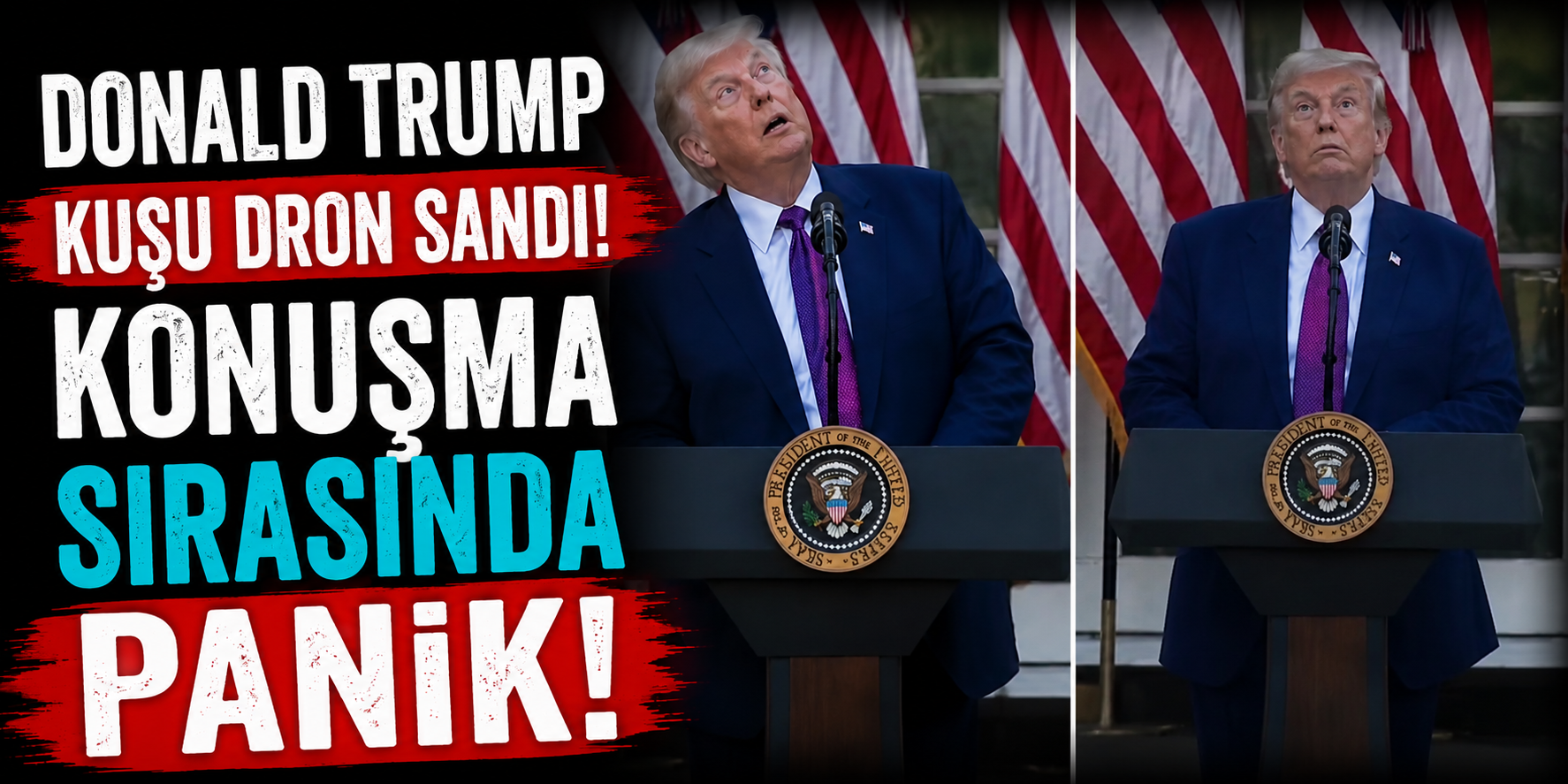 Trump Konuşurken Bir Anda Durdu! Gökyüzündeki Cisim Herkesi Şaşırttı